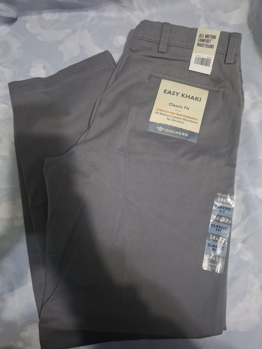 Dockers Easy Khaki Classic Fit Pants — Gray